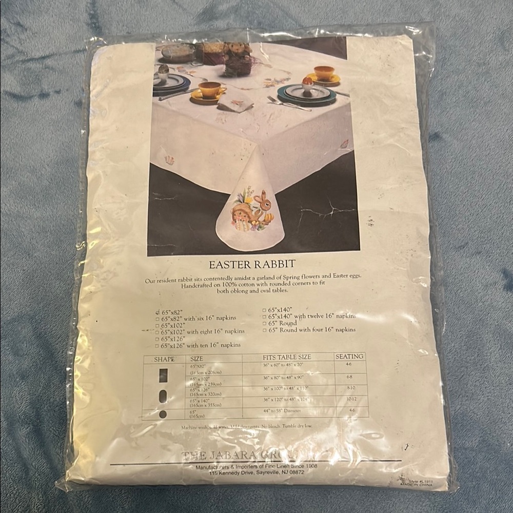 Embroidered Easter Tablecloth White 65x82